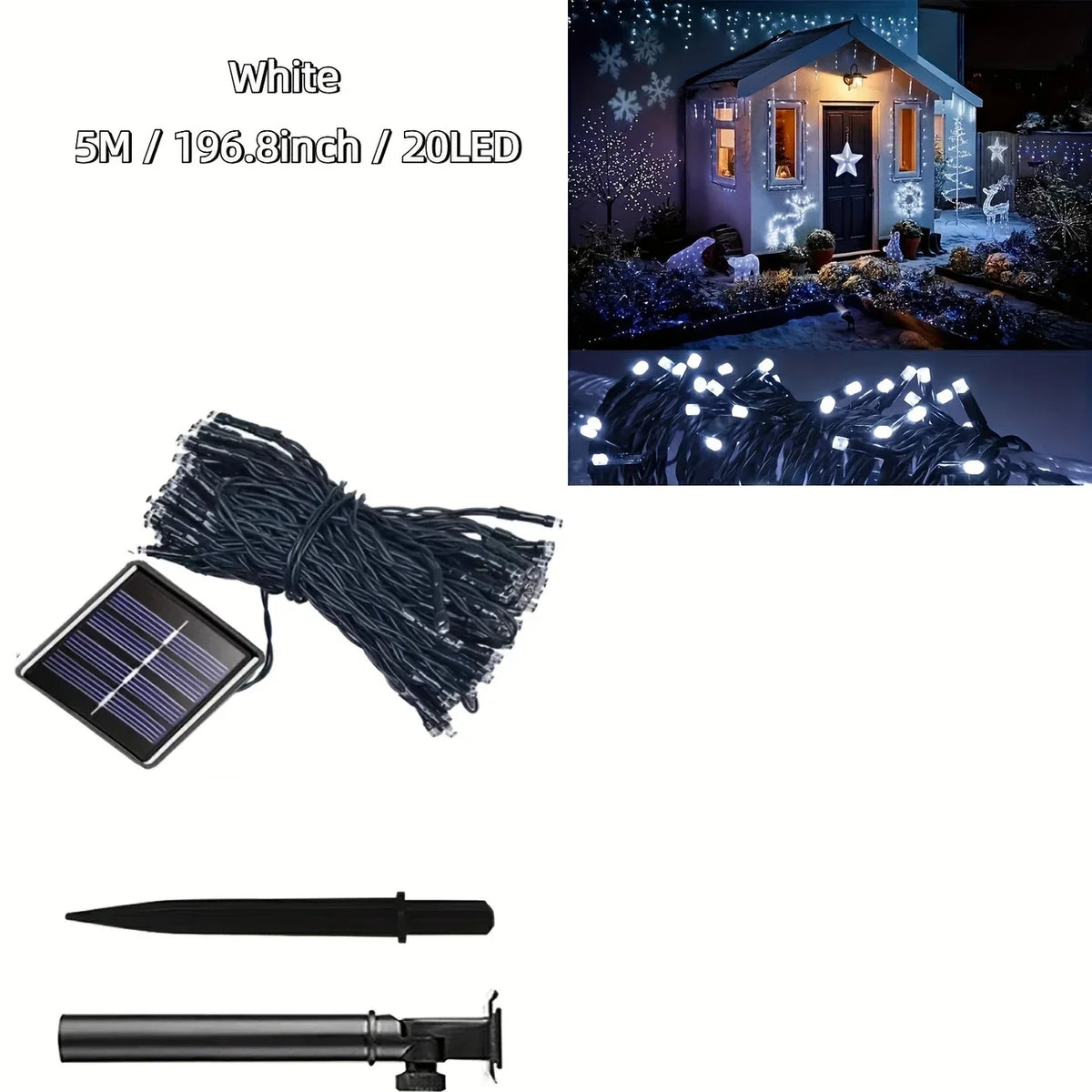 guirlande lumineuse solaire imperméable ip65 20 led jaunes modes facile sans câblage nécessaire