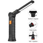 lampe travail rechargeable led aimant crochette anti dérapante noire oranger moderne pratique
