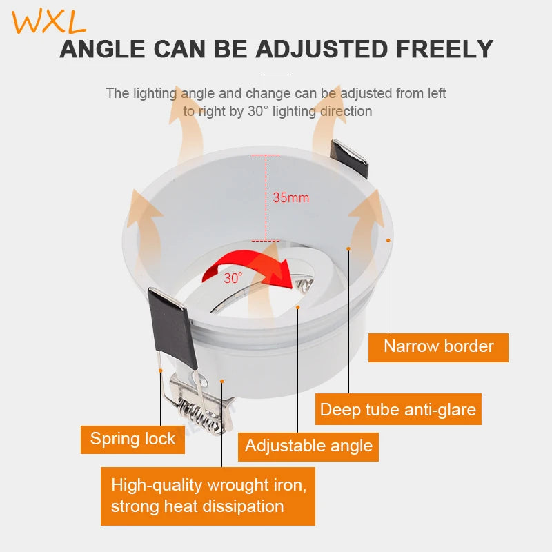 ampoule led spot blanc moderne clips métalliques câble opacité rond lisse downlight encastré gu10