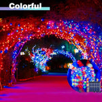 décoration extérieure guirlande led solaire 32m blanc chaud multicolore imperméable ip65 festive