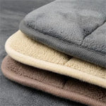 tapis bain texturé moderne bleu foncé beige gris marron doux minimaliste respectueux environnement