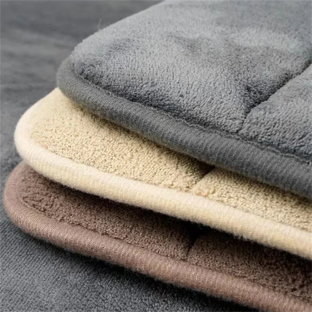 tapis bain texturé moderne bleu foncé beige gris marron doux minimaliste respectueux environnement
