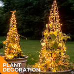 guirlande lumineuse solaire 300 led jaune doré extérieur festif autoinstallation étanche