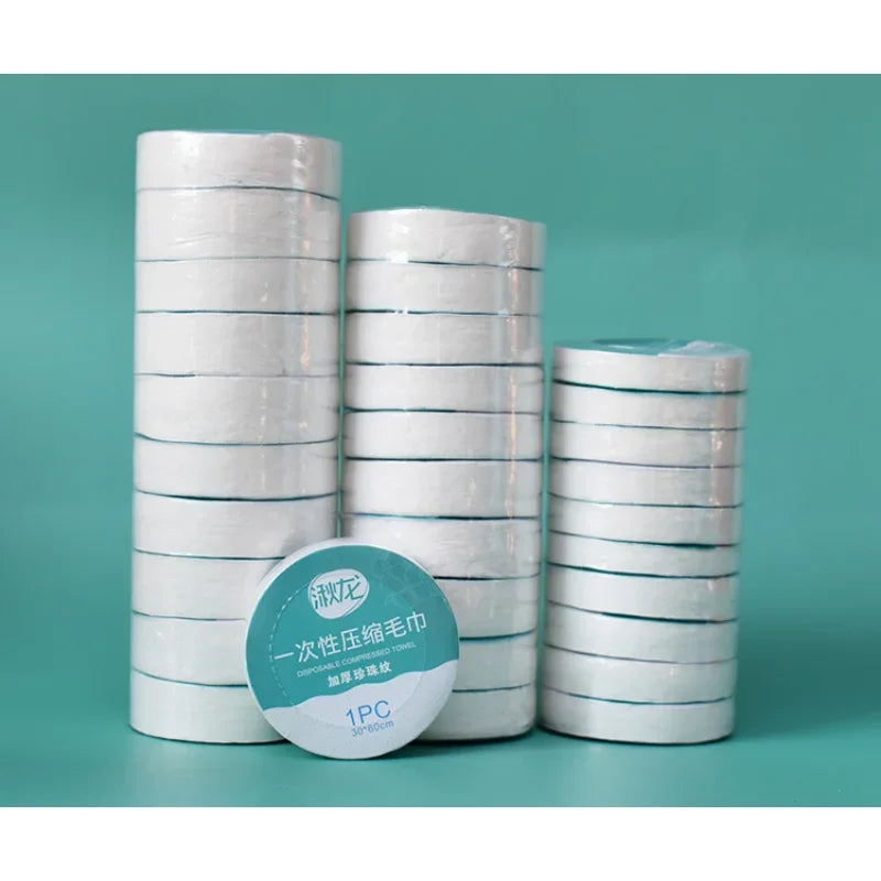 lot 10 serviettes papier compressées blanches jetables voyage séchage rapide usage unique