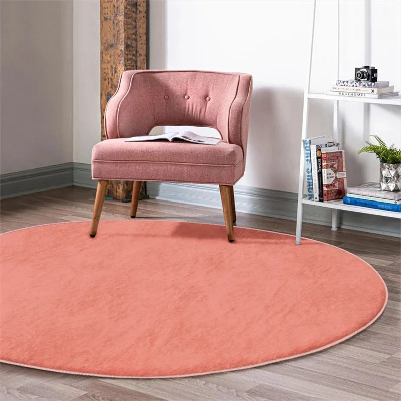 tapis rond solide antidérapant polyester lavable maison salle bain extérieur moderne minimaliste vert menthe