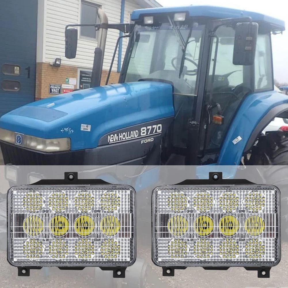 lampe frontale led tracteur noir moderno eyelets 60w ip67 12v 24v haute basse luminosité