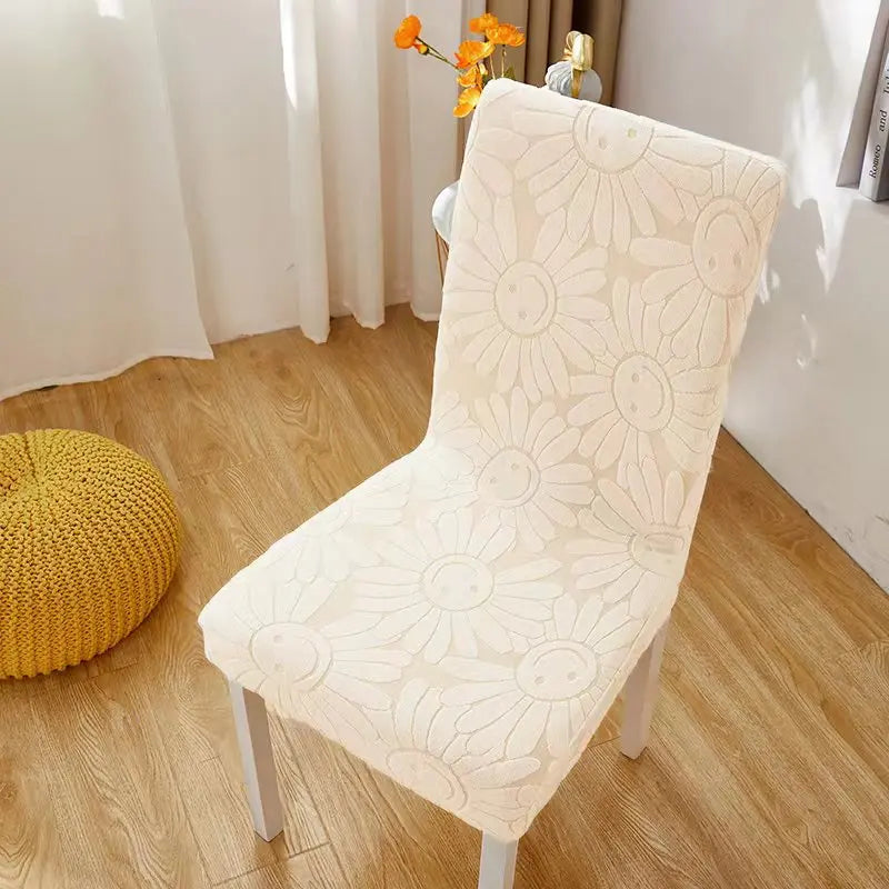 housse chaise rose bleu orange fleurs souriant moderne elasthanne polyester