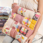 coussin chaise carré patchwork floral rose bleu doux coton épais imperméable