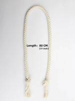 corde décorative rideau tieback blanc tissé rustique 80cm boucles pomponsextérieur