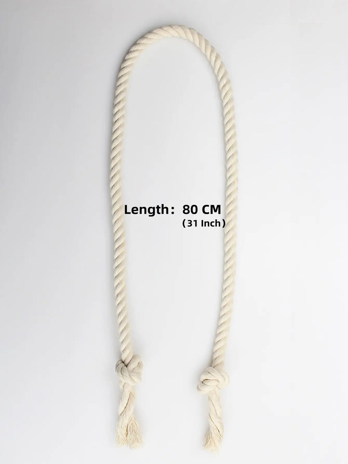 corde décorative rideau tieback blanc tissé rustique 80cm boucles pomponsextérieur