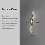 lampe murale led or noir moderne ondulé éclairage cuisine salon chambre coucher
