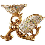 support verres bouteille vin or blanc motifs floraux baroque strass moderne