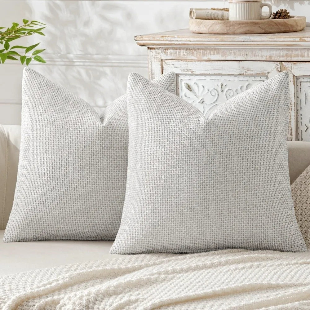 taies d'oreiller polyester bleu marine beige gris contemporaines coussins paquet