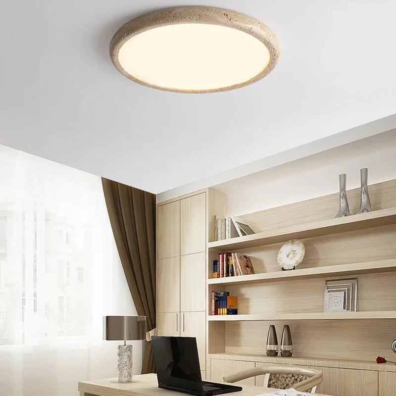 plafonnier led moderne minimaliste texture granulaire beige gris clair opacité murale interrupteur tactile
