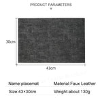 Détail du matériau simili cuir imperméable des sets de table