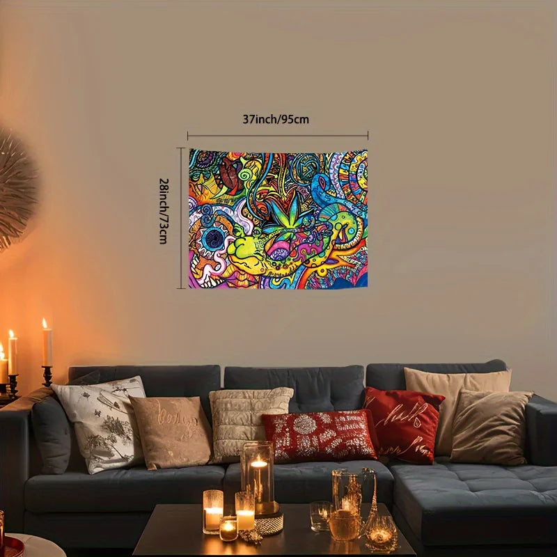 tapisserie murale moderne multicolore abstraite motifs floraux lavable machine chambre salon entrée
