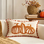 taies d'oreiller automnales citrouille feuilles érable rustique velours polyester non toxique respectueux environnement decoration