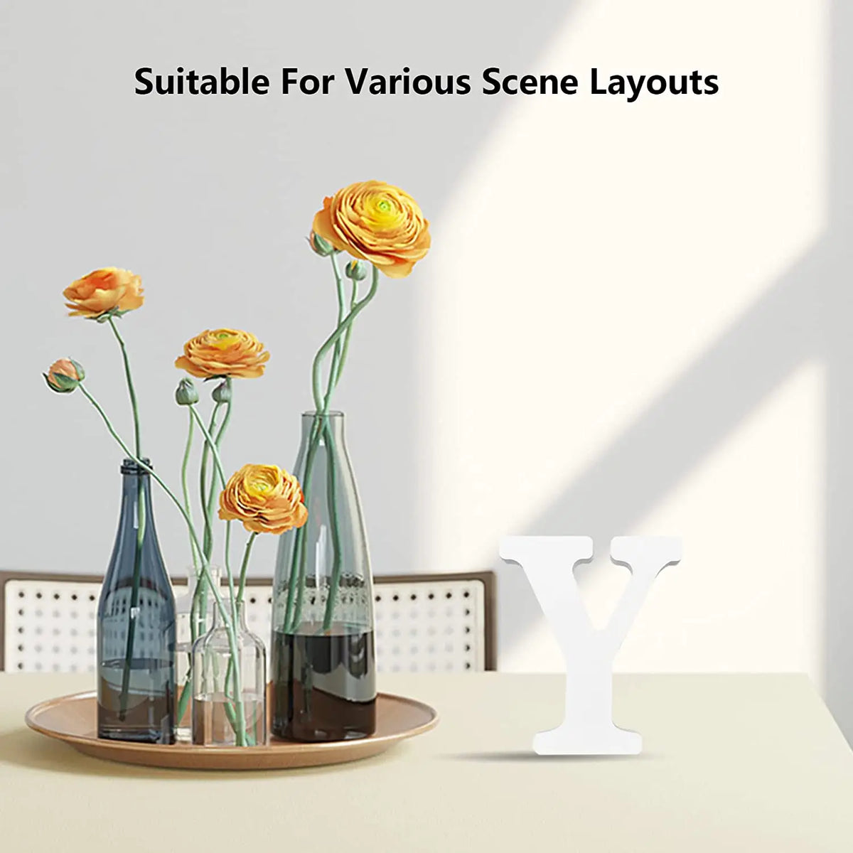 lettres decoratives bois blanc simples classiques decoration murale