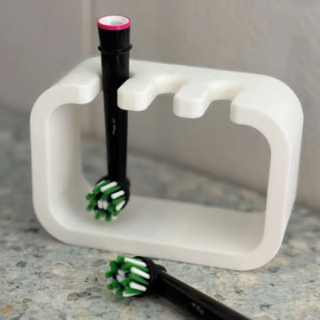 rangement têtes brosses dents électriques blanc noir moderne minimaliste opaque sans fixation salle bain
