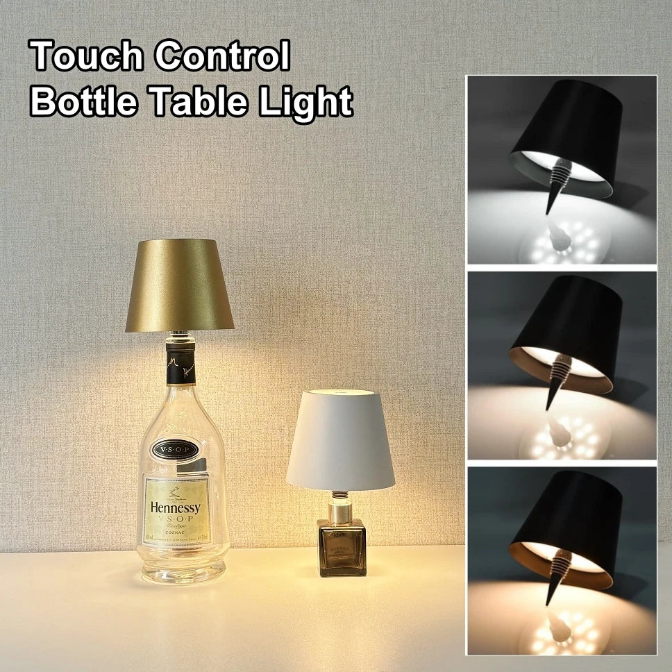 lampe table led rechargeable tactile gris noir doré conique mat moderne base carrée abat