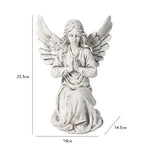 décoration noël résine ange blanc texture rugueuse classique fixation base 19x14.5cm