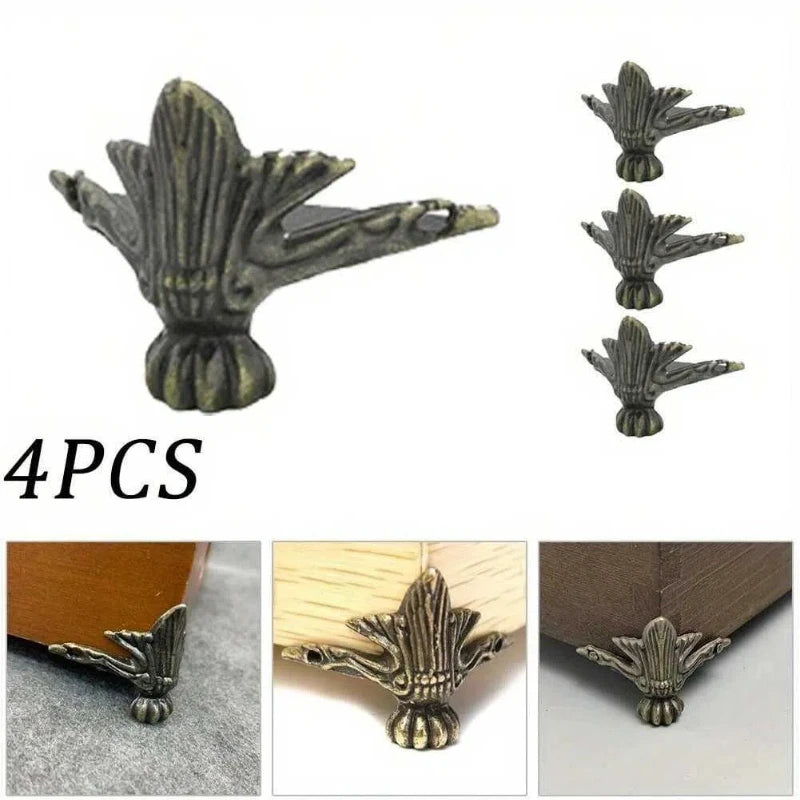 pieds boîte décoratifs bronze vieilli floral classique vintage ornementé fixations lot