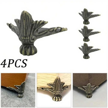 pieds boîte décoratifs bronze vieilli floral classique vintage ornementé fixations lot