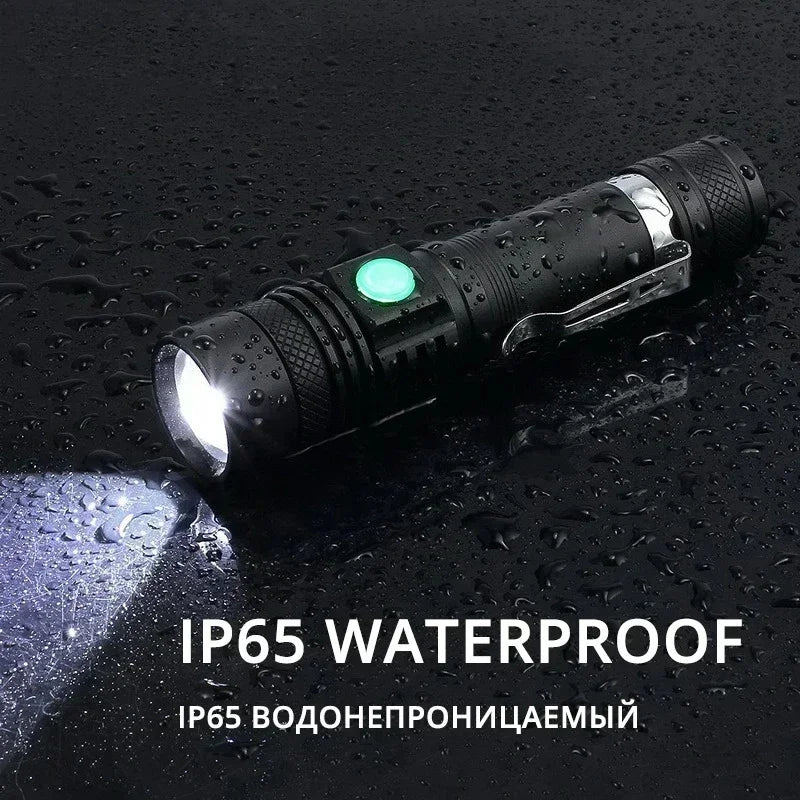 torches led rechargeables tactiques zoom ip65 camping outdoor deux pièces