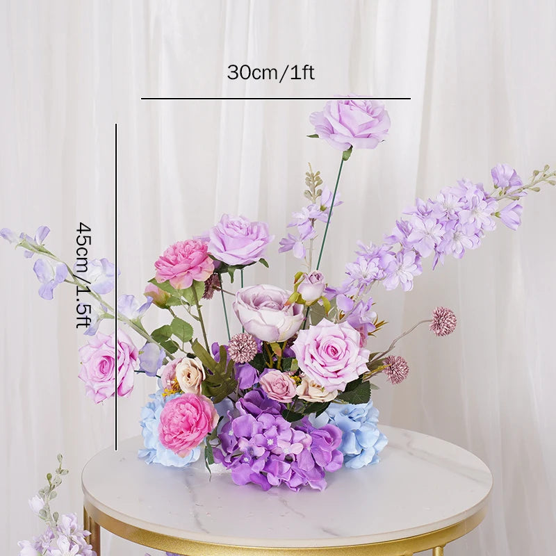 Arche décorative florale violettes roses blanches extérieur intérieur décoration événement classique artificielle fixe