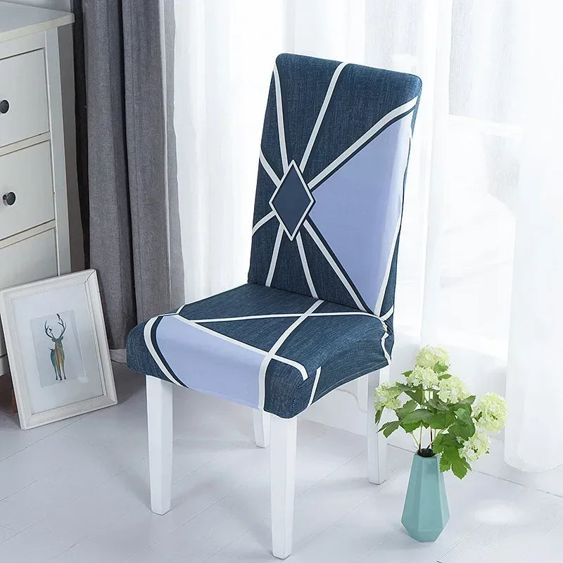 housse chaise moderne stretch imprimé floral rayures geometriques gris noir bleu beige marronwasher removable