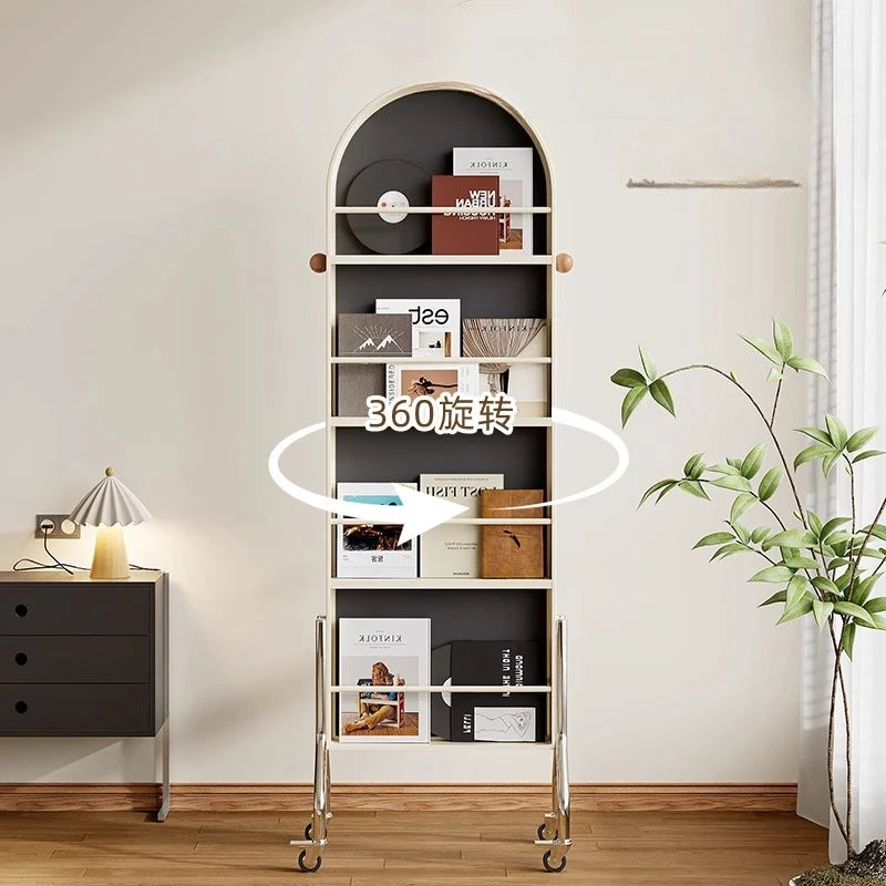 meuble multifonctionnel moderne miroir pleine longueur étagère mobile roulettes noir mat salon chambre