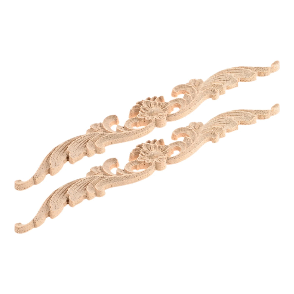 appliques bois ornements floraux classiques deco portes fenetres 20cm 2.5cm