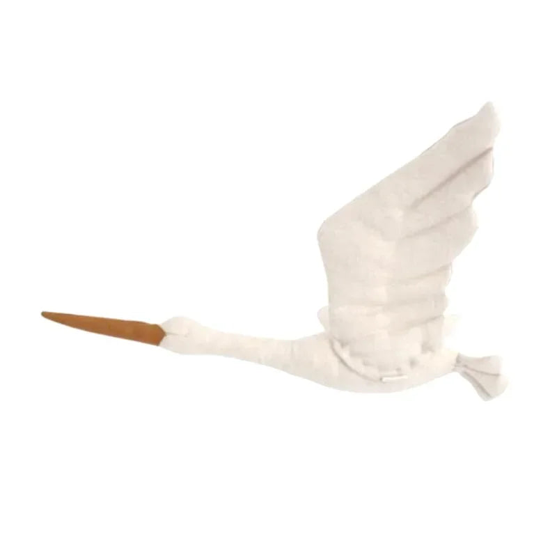 décoration murale cygne blanc tissu texturé suspension chambre enfant oreiller motif cygne
