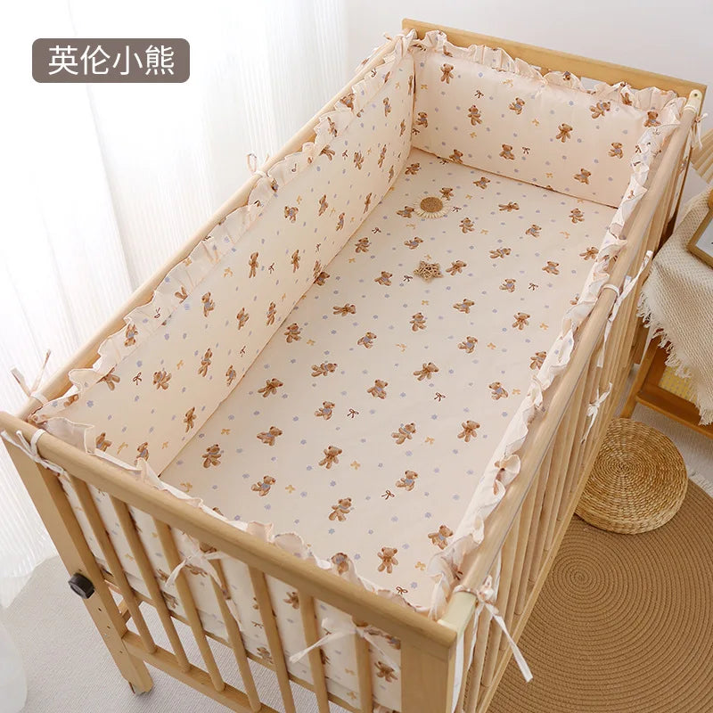 lit bébé drap coton animaux fruits motifs décoratifs blanc gris rose bleu vert