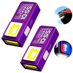 lampe travail portable rechargeable usb led rouge noir violet clips type moderne compact