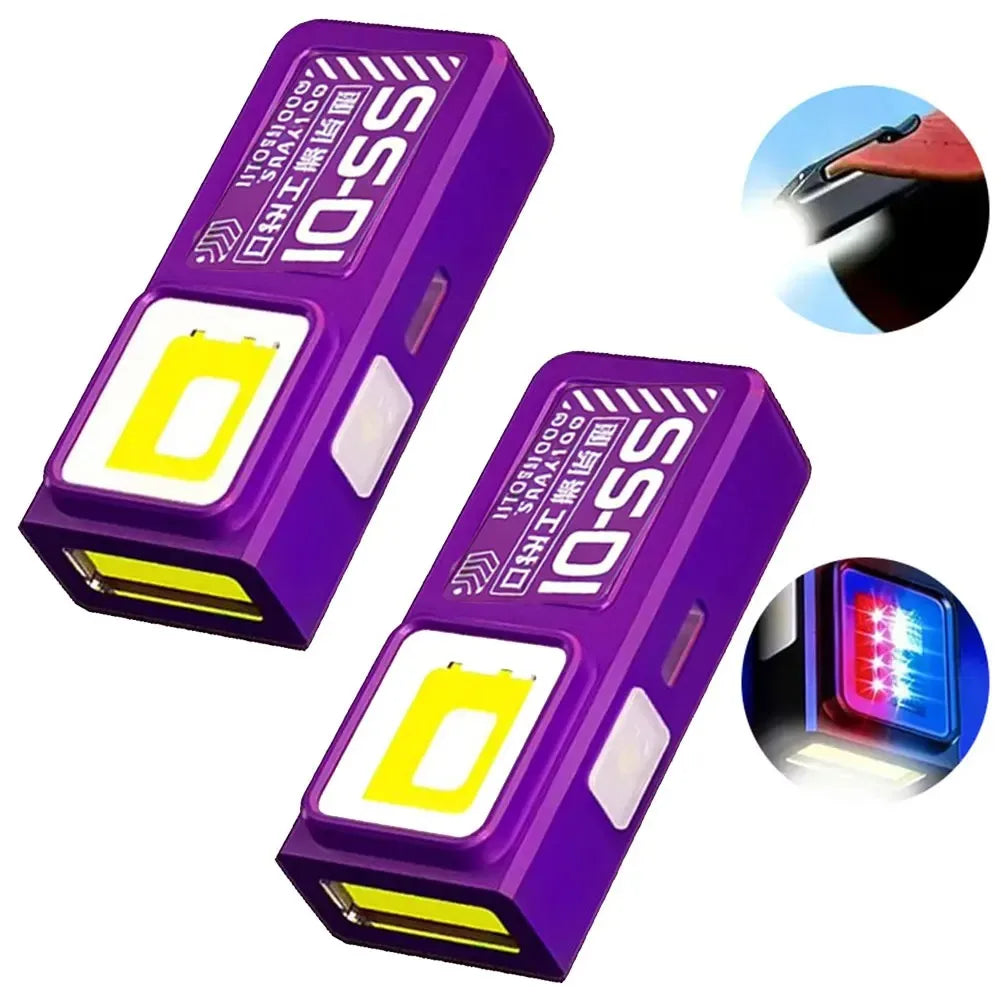 lampe travail portable rechargeable usb led rouge noir violet clips type moderne compact
