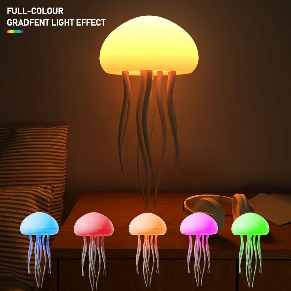 lampe led forme méduse tentacules base plate couleur multicolore moderne veilleuse ambiance