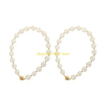 collier classique blanc fleurs aimants dorés accessoire bijou femme élégant fleuri sans trous