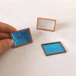 miroirs brillants cadres dorés ensemble décoration chambre classique fixés adhésifsoplastique bleu brun