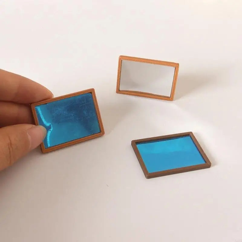 miroirs brillants cadres dorés ensemble décoration chambre classique fixés adhésifsoplastique bleu brun