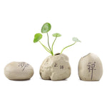 pot plantes céramique pierre texture naturelle gris beige artisanal rustique decoration maison