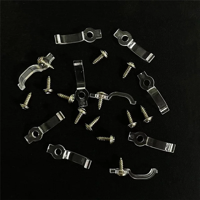 clips fixation led transparent vis moderne bande lumineuse étanche 100pièces
