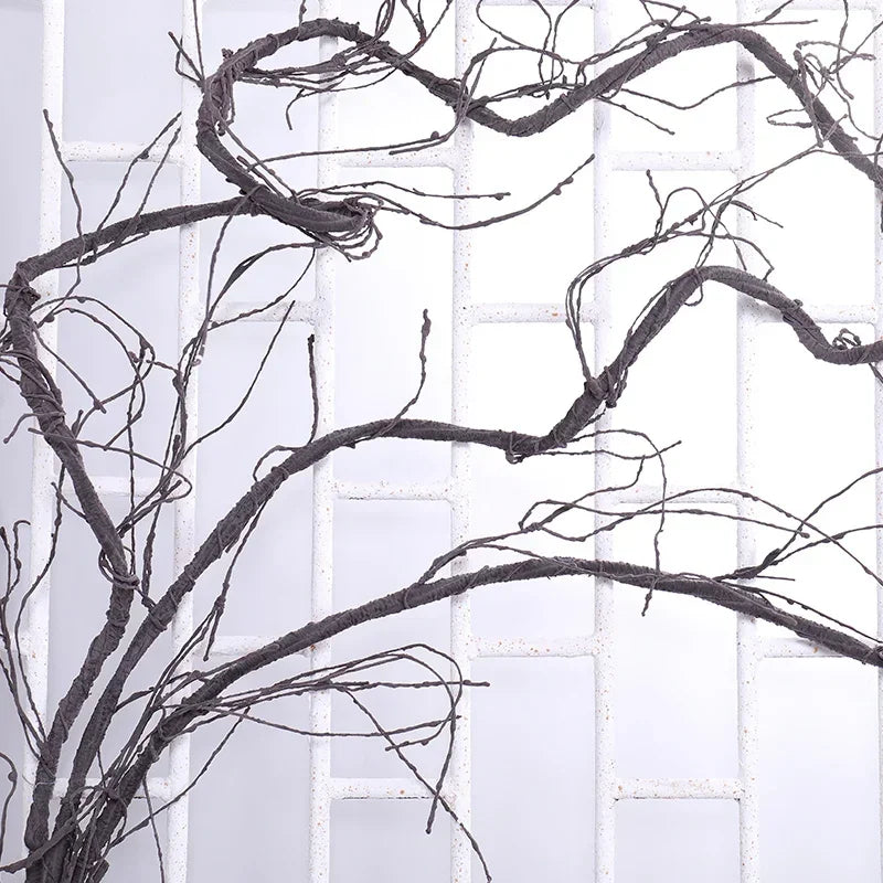 décoration murale branches artificielles brunes fleurs roses paniers osier naturel