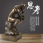statue penseur rodin bronze doré décoration salon classique artisanatœuvre d'art française rétro nostalgie