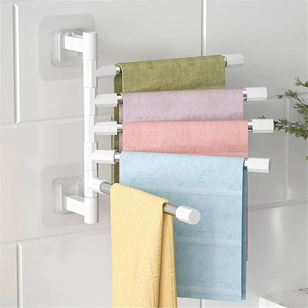 porte serviettes mural blanc barres métalliques adhésif minimaliste moderne bain pliable mobile