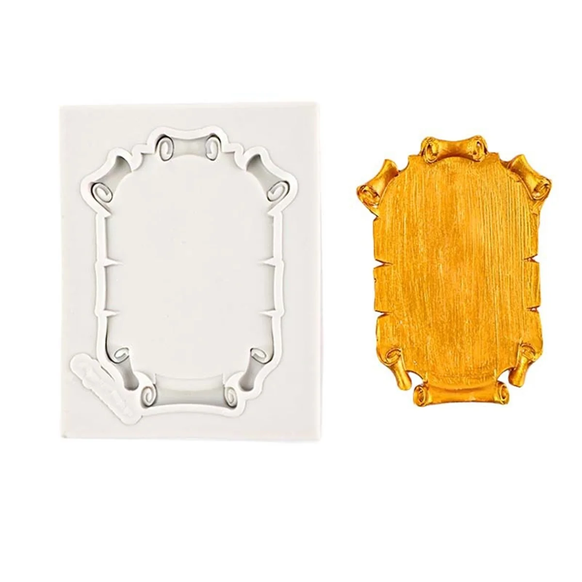 cadres decoratifs blanc or ornements floraux classique baroque decoration gâteau photo fondant silicone moule