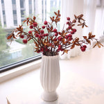 décoration intérieure bouquet artificiel feuilles baies rouge orange naturel rustique