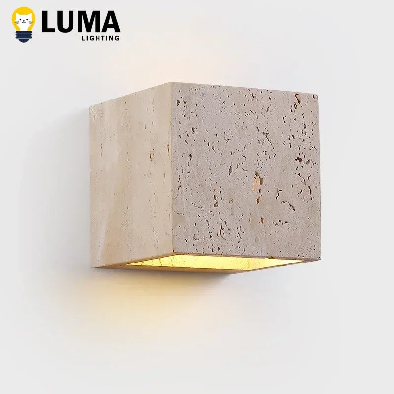 applique murale moderne pierre naturelle beige clair extérieur intérieur led 4000k 3000k 6000k chambre