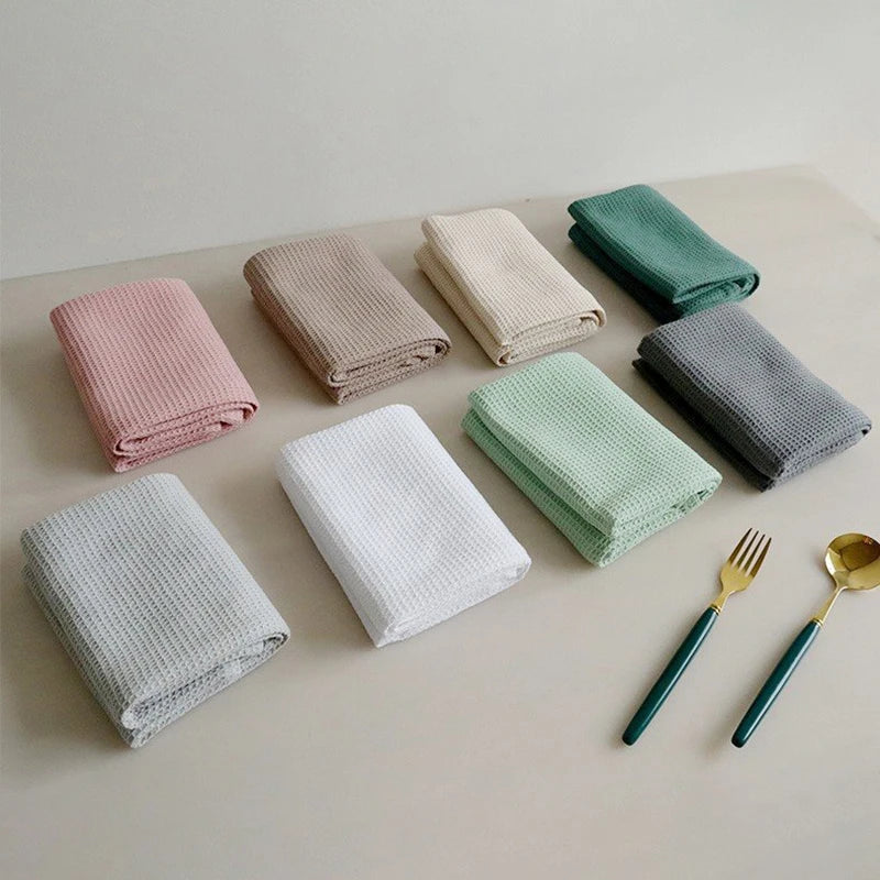 serviettes table coton rose gris blanc carreaux modernes maison restaurant