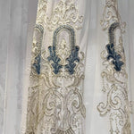 rideau double couche brodé blanc dentelle élégant salon chambre salon classique décoratif